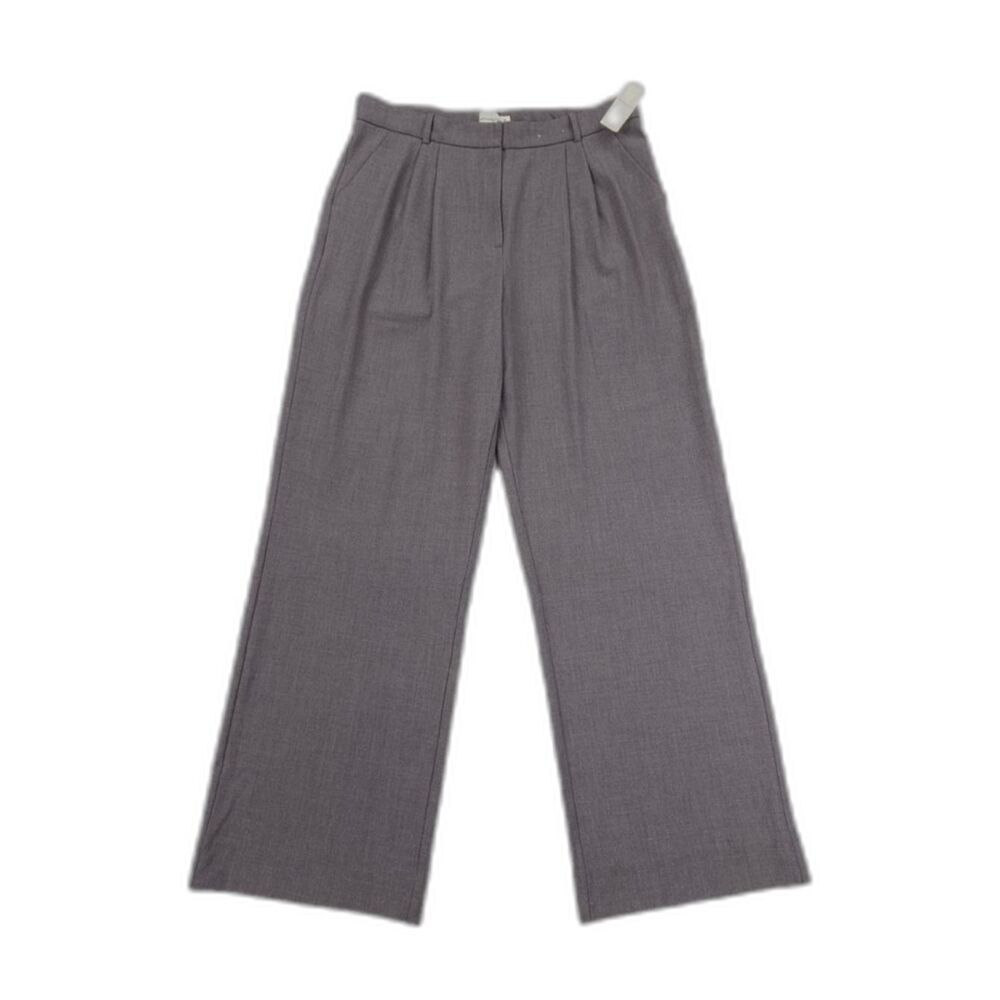 NWT Abercrombie Sloane Tailored Wide Leg Pant Pleated Trouser Minimal Clean Girl